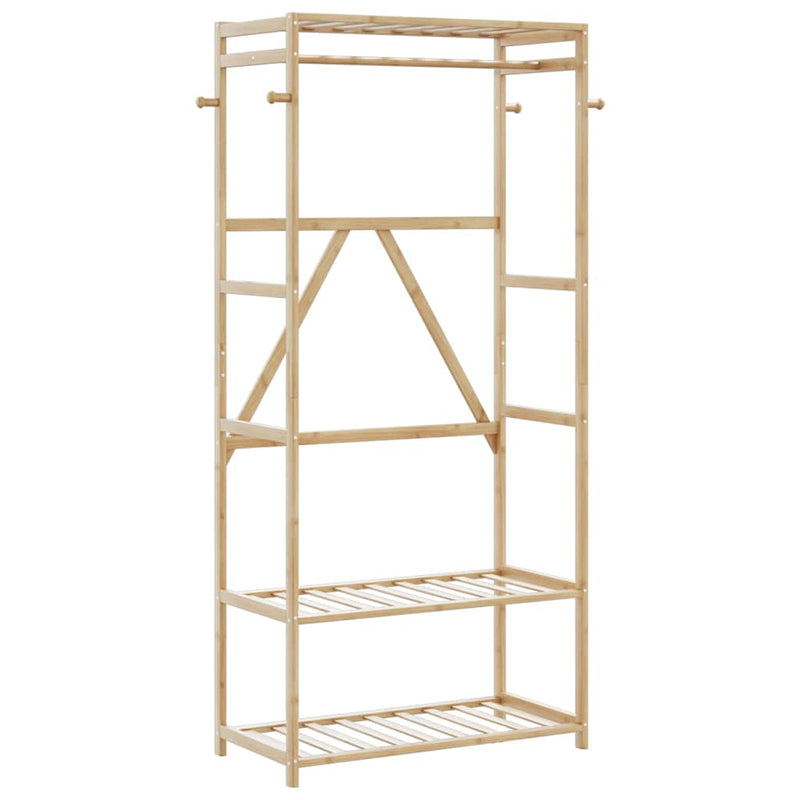 Afbeelding laden in galerijviewer, Vidaxl kledingrek met schappen 80x40x175 cm bamboe

