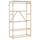Vidaxl kledingrek met schappen 110x40x175 cm bamboe