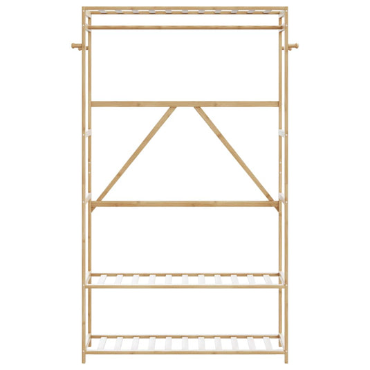 Vidaxl kledingrek met schappen 110x40x175 cm bamboe