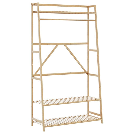 Vidaxl kledingrek met schappen 110x40x180 cm bamboe