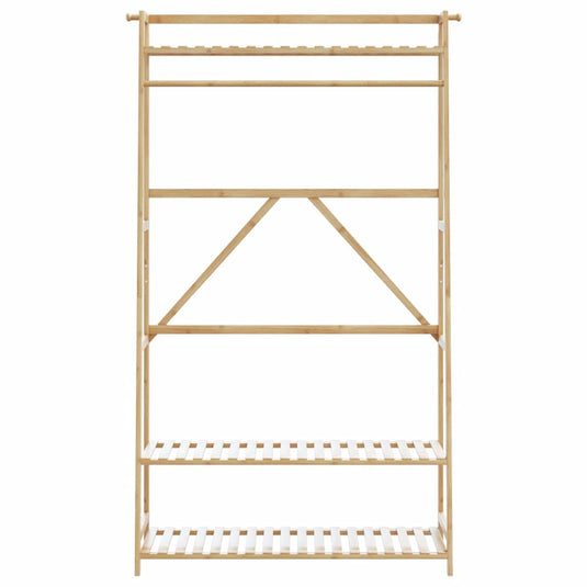 Vidaxl kledingrek met schappen 110x40x180 cm bamboe