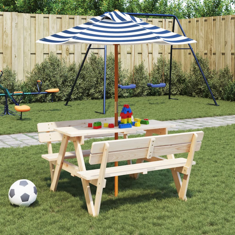 Afbeelding laden in galerijviewer, Vidaxl parasol voor kinderen met houten paal ø120x140 cm
