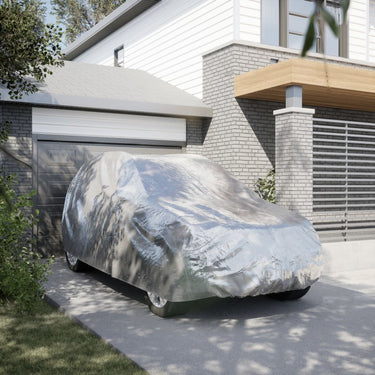Vidaxl autohoes voor suv met gespriemen l volledig zilverkleurig