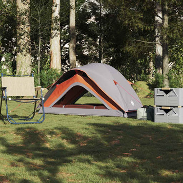 Vidaxl tent 1-persoons waterdicht grijs en oranje
