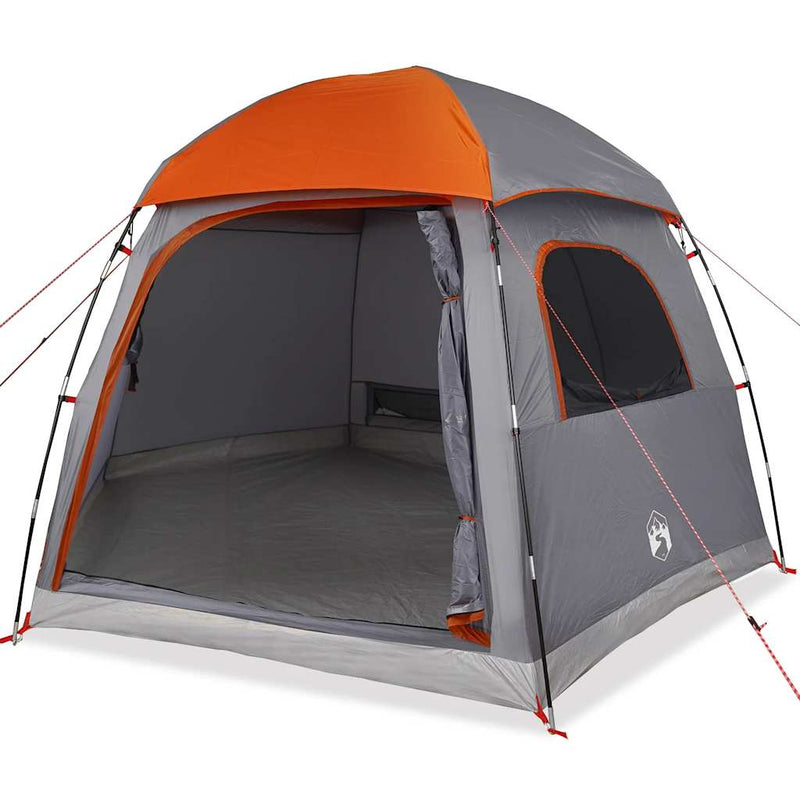 Afbeelding laden in galerijviewer, Vidaxl familietent iglo 6-persoons waterdicht grijs en oranje
