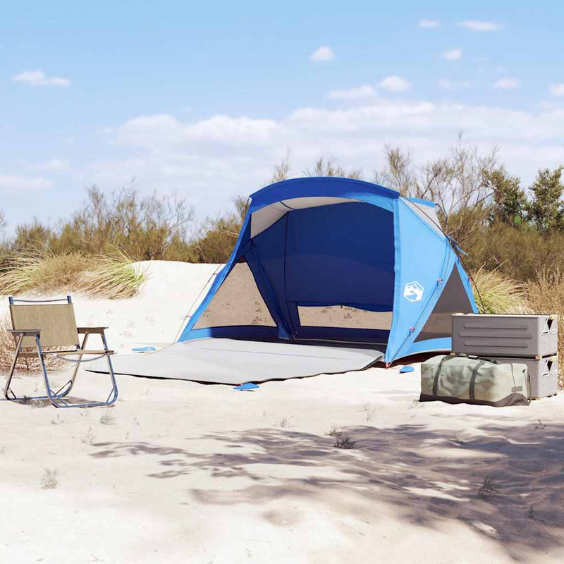 Afbeelding laden in galerijviewer, Vidaxl strandtent 2-persoons waterdicht azuurblauw
