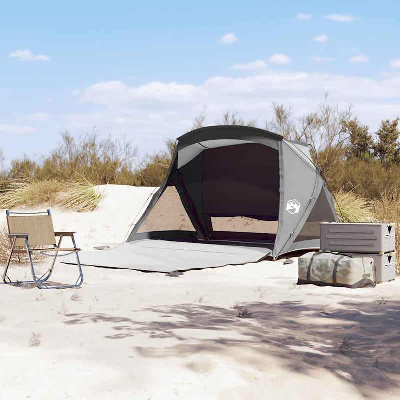 Afbeelding laden in galerijviewer, Vidaxl strandtent 2-persoons waterdicht grijs
