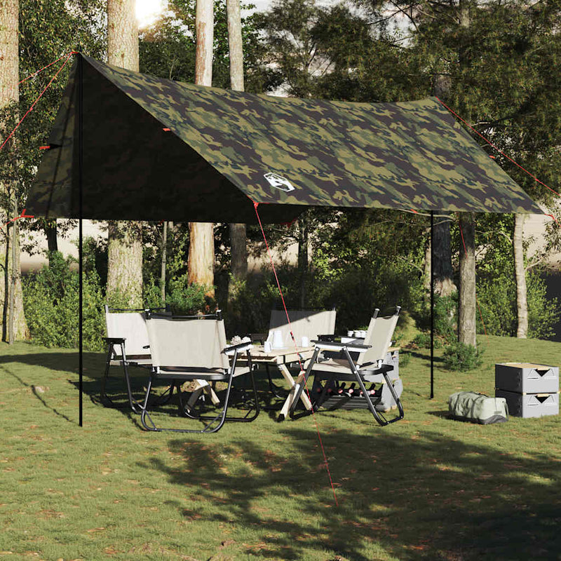 Afbeelding laden in galerijviewer, Vidaxl kampeerluifel waterdicht 438x376x212 cm camouflage
