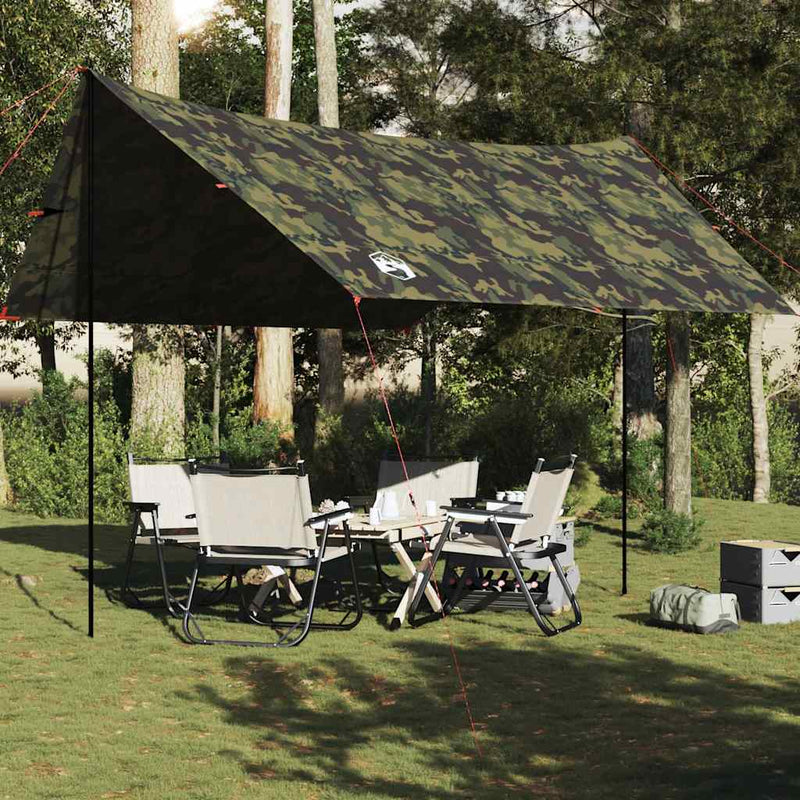 Afbeelding laden in galerijviewer, Vidaxl kampeerluifel waterdicht 438x376x212 cm camouflage

