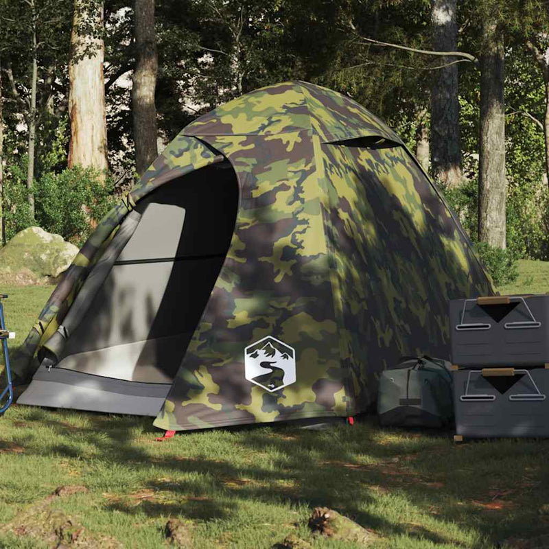 Afbeelding laden in galerijviewer, Vidaxl koepeltent 2-persoons waterdicht camouflage
