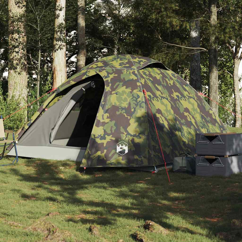 Afbeelding laden in galerijviewer, Vidaxl koepeltent 4-persoons waterdicht camouflage
