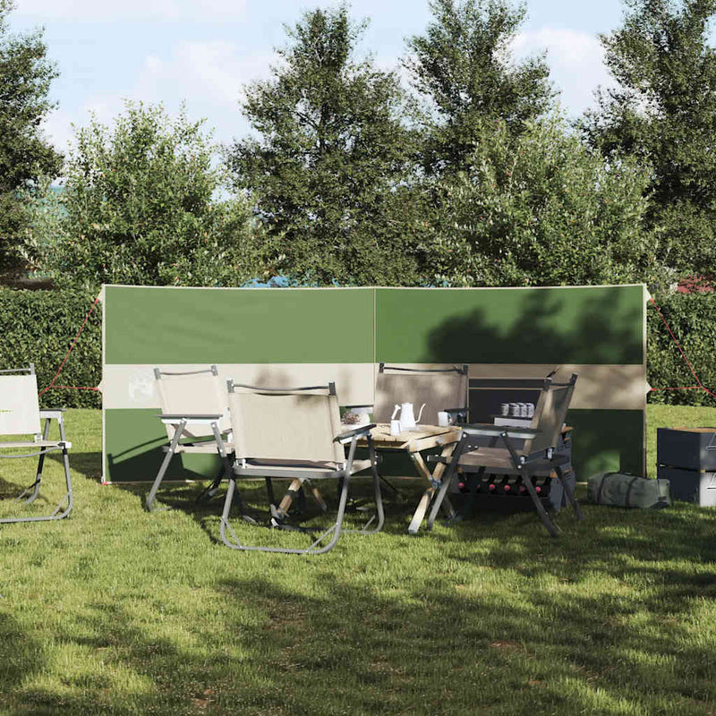Afbeelding laden in galerijviewer, Vidaxl windscherm camping waterdicht 344x120 cm groen
