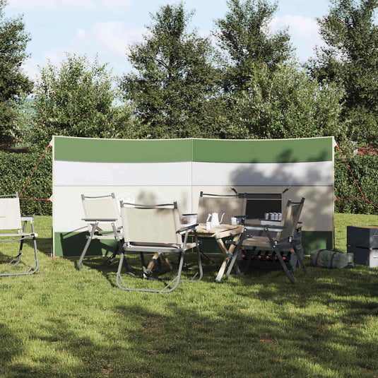 Vidaxl windscherm camping waterdicht 340x130 cm groen