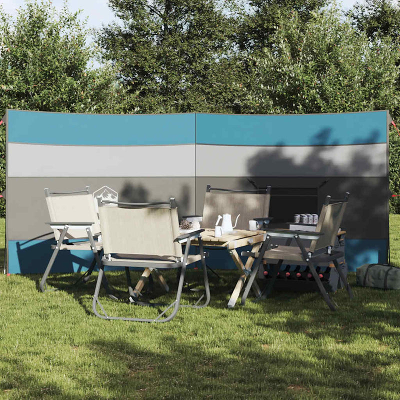 Afbeelding laden in galerijviewer, Vidaxl windscherm camping waterdicht 340x130 cm blauw
