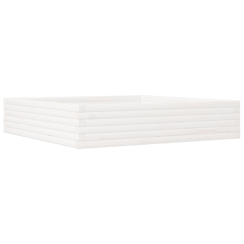 Afbeelding laden in galerijviewer, Vidaxl plantenbak 110x110x23 cm massief grenenhout wit
