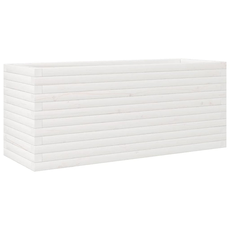 Afbeelding laden in galerijviewer, Vidaxl plantenbak 110x40x45,5 cm massief grenenhout wit
