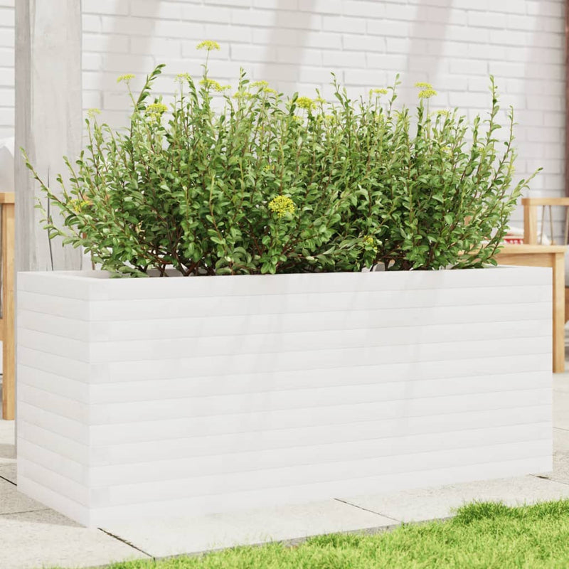Afbeelding laden in galerijviewer, Vidaxl plantenbak 110x40x45,5 cm massief grenenhout wit
