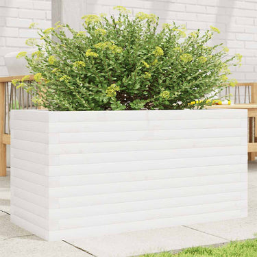 Vidaxl plantenbak 90x40x46 cm massief grenenhout wit