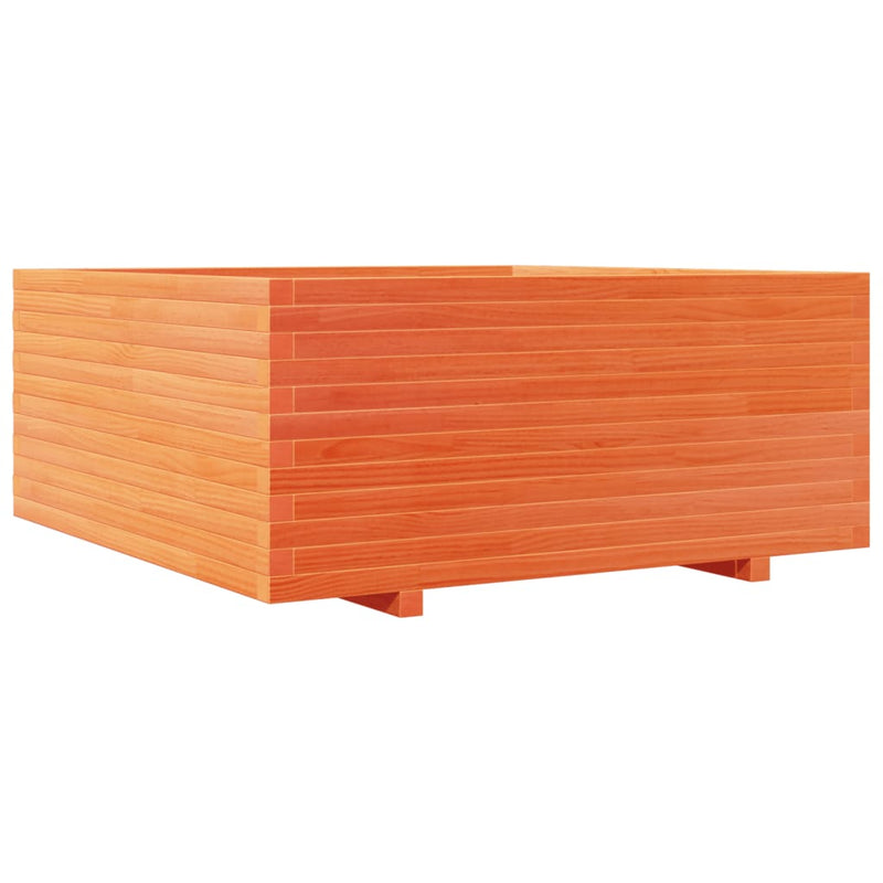 Afbeelding laden in galerijviewer, VidaXL Plantenbak 110x110x49,5 cm massief grenenhout wasbruin
