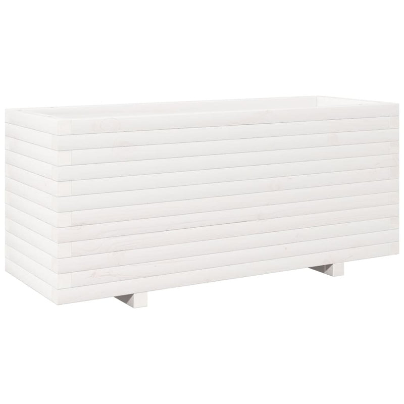 Afbeelding laden in galerijviewer, VidaXL Plantenbak 110x40x49,5 cm massief grenenhout wit
