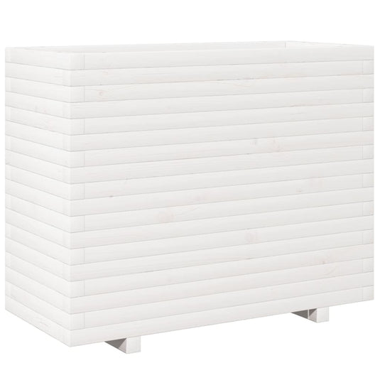 VidaXL Plantenbak 90x40x72,5 cm massief grenenhout wit
