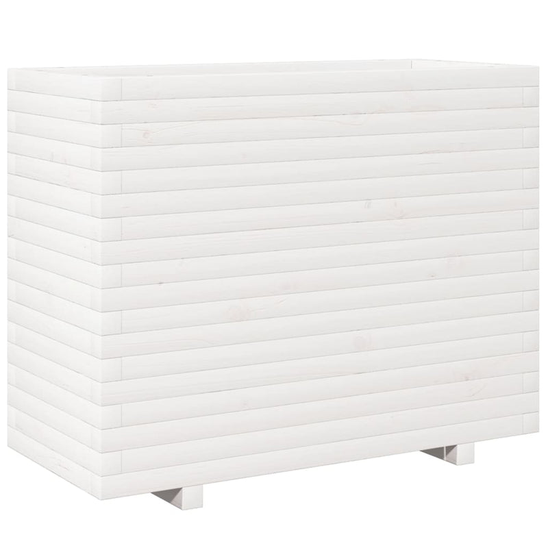 Afbeelding laden in galerijviewer, VidaXL Plantenbak 90x40x72,5 cm massief grenenhout wit
