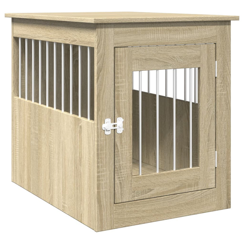Afbeelding laden in galerijviewer, Vidaxl hondenbench 55x75x65 cm bewerkt hout sonoma eikenkleurig
