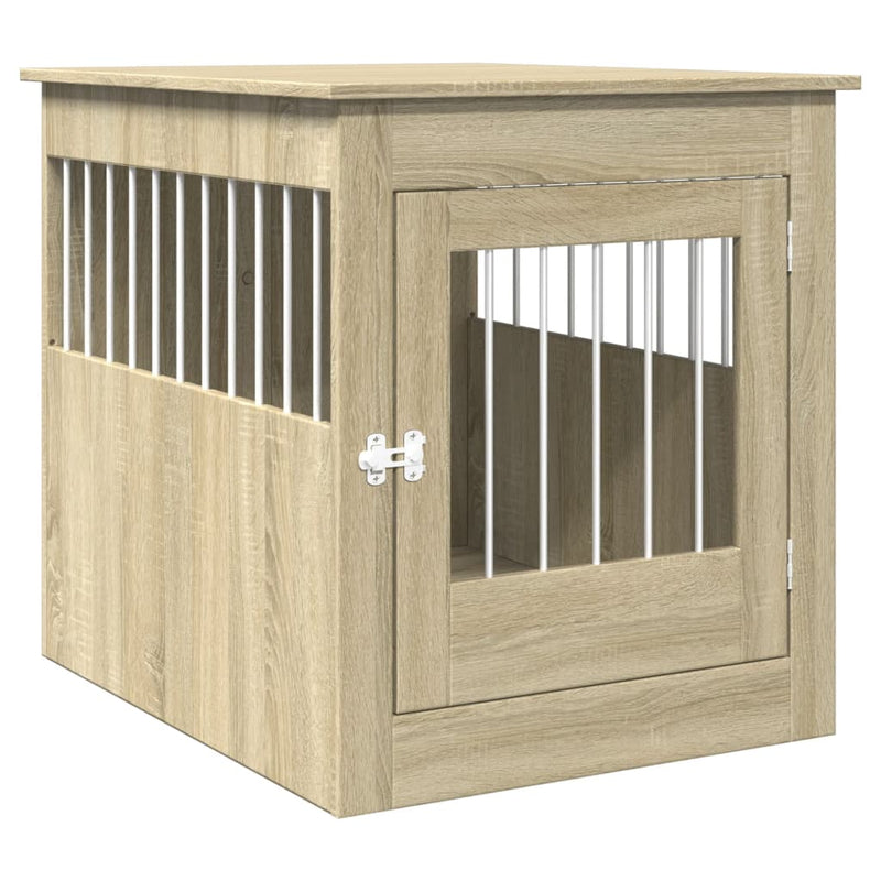 Afbeelding laden in galerijviewer, Vidaxl hondenbench 64,5x80x71 cm bewerkt hout sonoma eikenkleurig
