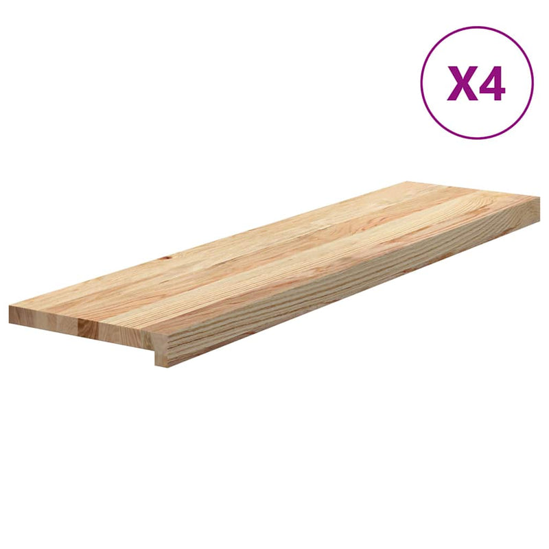 Afbeelding laden in galerijviewer, Vidaxl traptreden 4 st 100x25x2 cm onbehandeld massief eikenhout

