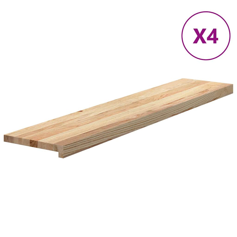 Afbeelding laden in galerijviewer, Vidaxl traptreden 4 st 120x25x2 cm onbehandeld massief eikenhout
