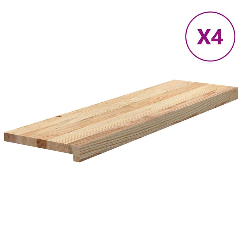 Afbeelding laden in galerijviewer, Vidaxl traptreden 4 st 90x30x2 cm onbehandeld massief eikenhout
