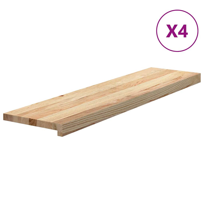 Afbeelding laden in galerijviewer, Vidaxl traptreden 4 st 100x30x2 cm onbehandeld massief eikenhout
