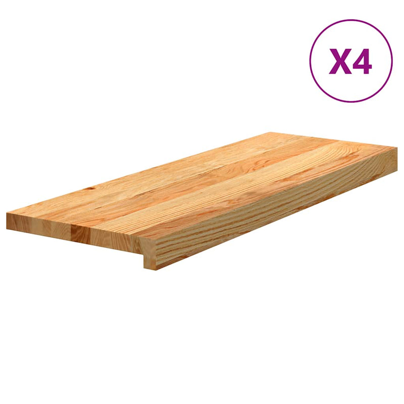 Afbeelding laden in galerijviewer, Vidaxl traptreden 4 st 70x25x2 cm massief eikenhout lichtbruin
