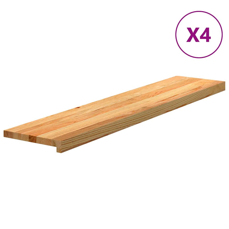 Afbeelding laden in galerijviewer, Vidaxl traptreden 4 st 120x25x2 cm massief eikenhout lichtbruin
