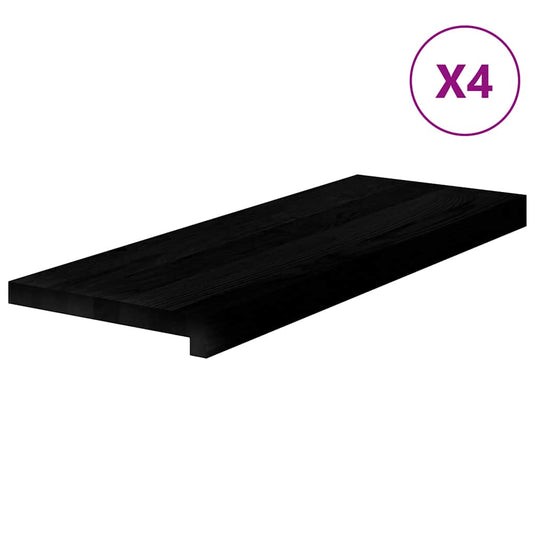 Vidaxl traptreden 4 st 70x25x2 cm massief eikenhout bruin-zwart