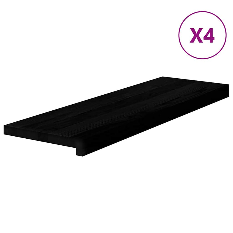 Afbeelding laden in galerijviewer, Vidaxl traptreden 4 st 80x25x2 cm massief eikenhout bruin-zwart
