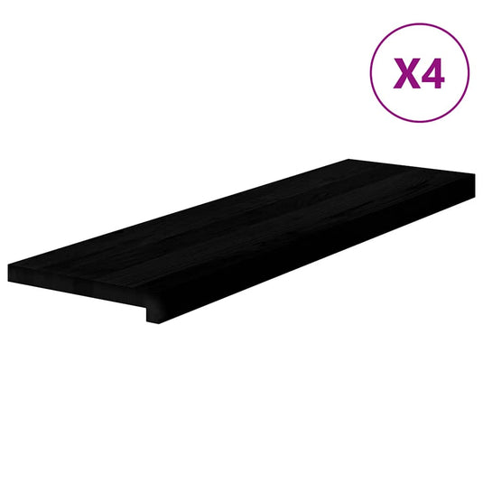 Vidaxl traptreden 4 st 90x25x2 cm massief eikenhout bruin-zwart