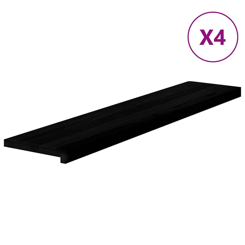 Afbeelding laden in galerijviewer, Vidaxl traptreden 4 st 120x25x2 cm massief eikenhout bruin-zwart
