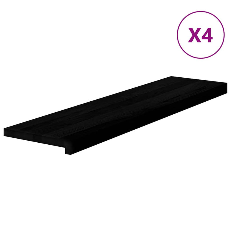 Afbeelding laden in galerijviewer, Vidaxl traptreden 4 st 100x30x2 cm massief eikenhout bruin-zwart
