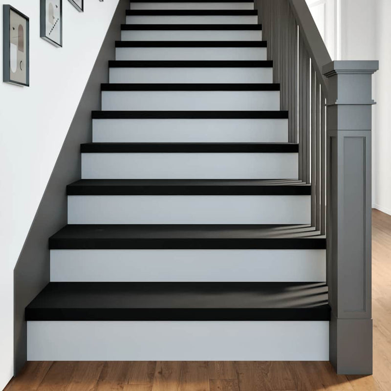 Afbeelding laden in galerijviewer, Vidaxl traptreden 4 st 100x30x2 cm massief eikenhout bruin-zwart
