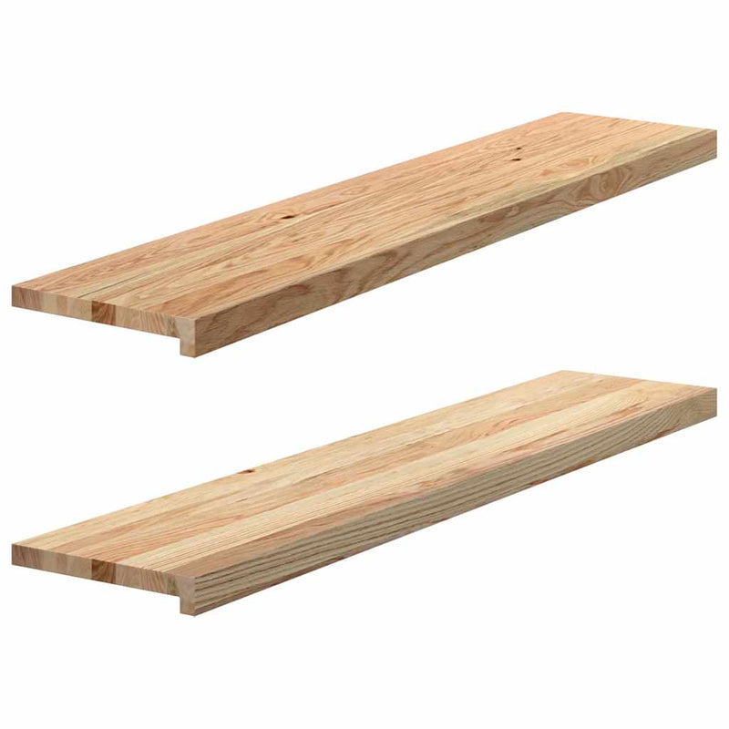 Afbeelding laden in galerijviewer, Vidaxl traptreden 2 st 120x25x2 cm onbehandeld massief eikenhout

