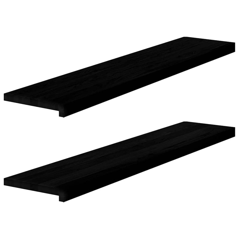 Afbeelding laden in galerijviewer, Vidaxl traptreden 2 st 120x25x2 cm massief eikenhout bruin-zwart
