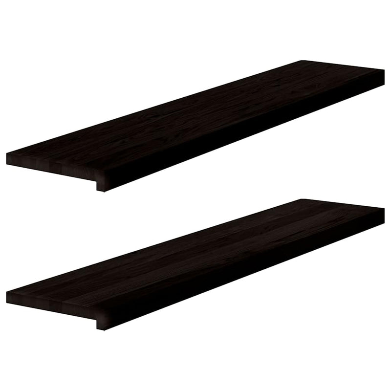 Afbeelding laden in galerijviewer, Vidaxl traptreden 2 st 120x30x2 cm massief eikenhout bruin-zwart
