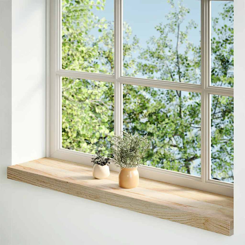 Afbeelding laden in galerijviewer, Vidaxl vensterbanken 2 st onbehandeld 80x20x2 cm massief eikenhout
