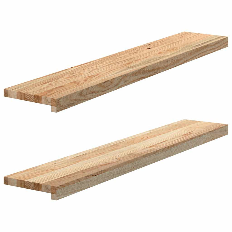 Afbeelding laden in galerijviewer, Vidaxl vensterbanken 2 st onbehandeld 110x20x2 cm massief eikenhout
