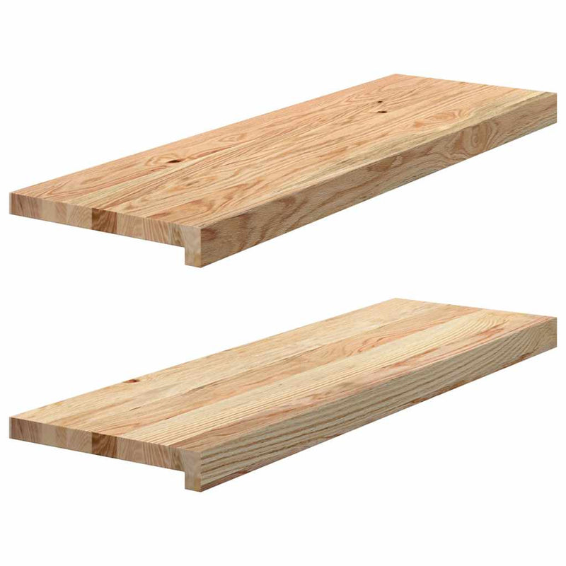 Afbeelding laden in galerijviewer, Vidaxl vensterbanken 2 st onbehandeld 80x25x2 cm massief eikenhout

