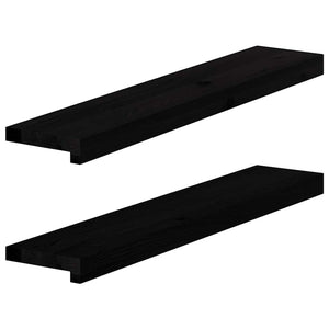 Vidaxl vensterbanken 2 st 80x15x2 cm massief eikenhout bruin-zwart