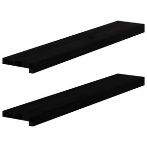 Vidaxl vensterbanken 2 st 90x15x2 cm massief eikenhout bruin-zwart
