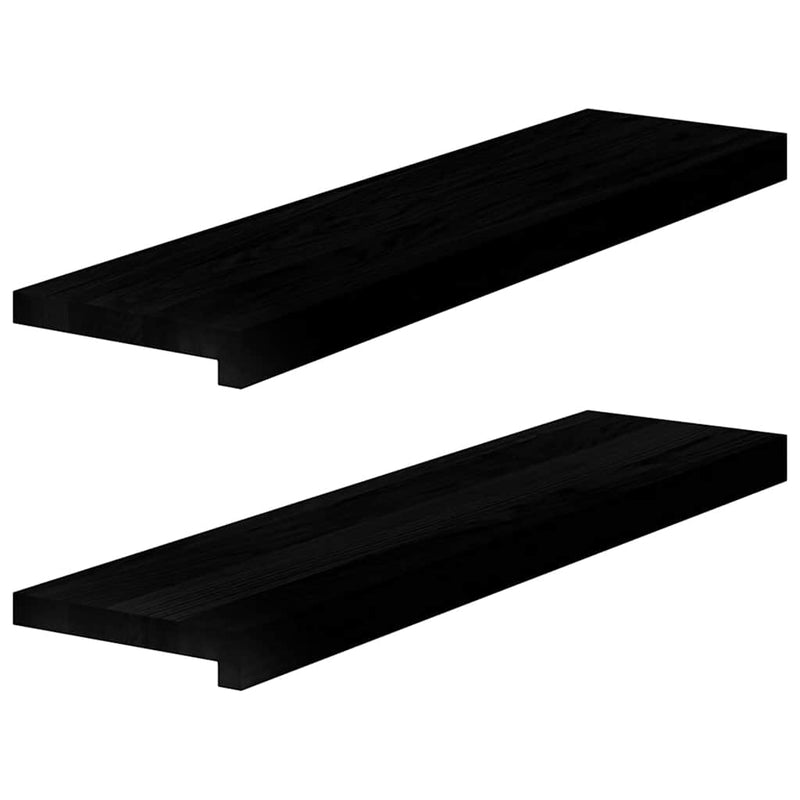 Afbeelding laden in galerijviewer, Vidaxl vensterbanken 2 st 80x20x2 cm massief eikenhout bruin-zwart
