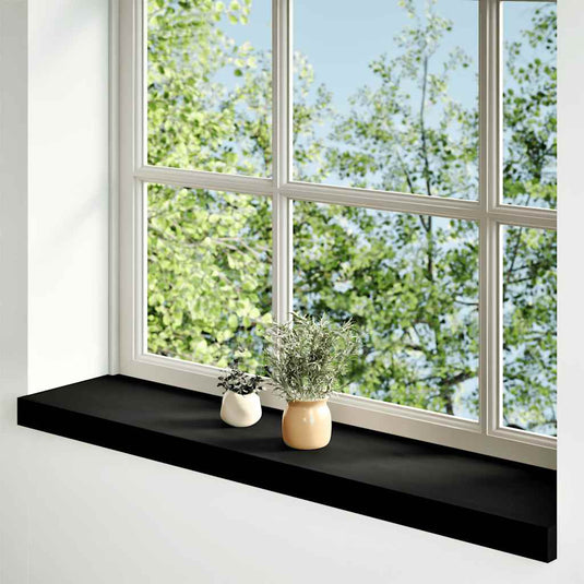 Vidaxl vensterbanken 2 st 80x20x2 cm massief eikenhout bruin-zwart